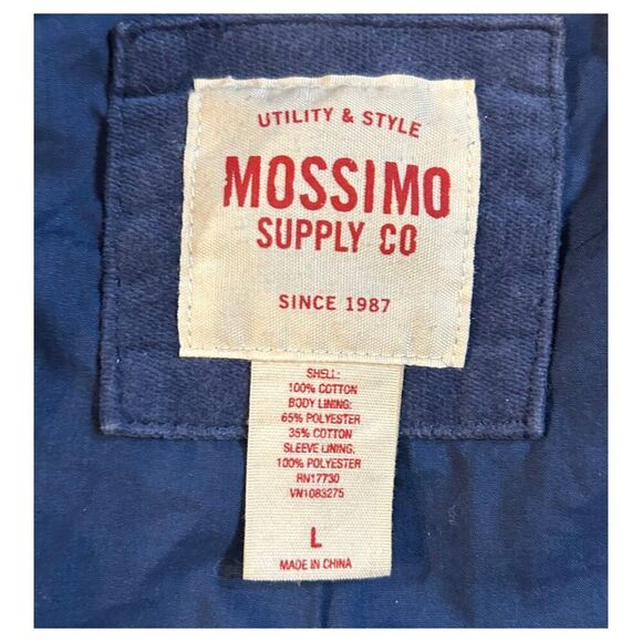 Mossimo Supply Blue Cotton Velvet Blazer Jacket - Size L - Picture 3 of 5